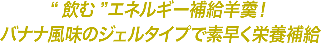 “飲む” エネルギー補給羊羹！バナナ風味のジェルタイプで素早く栄養補給